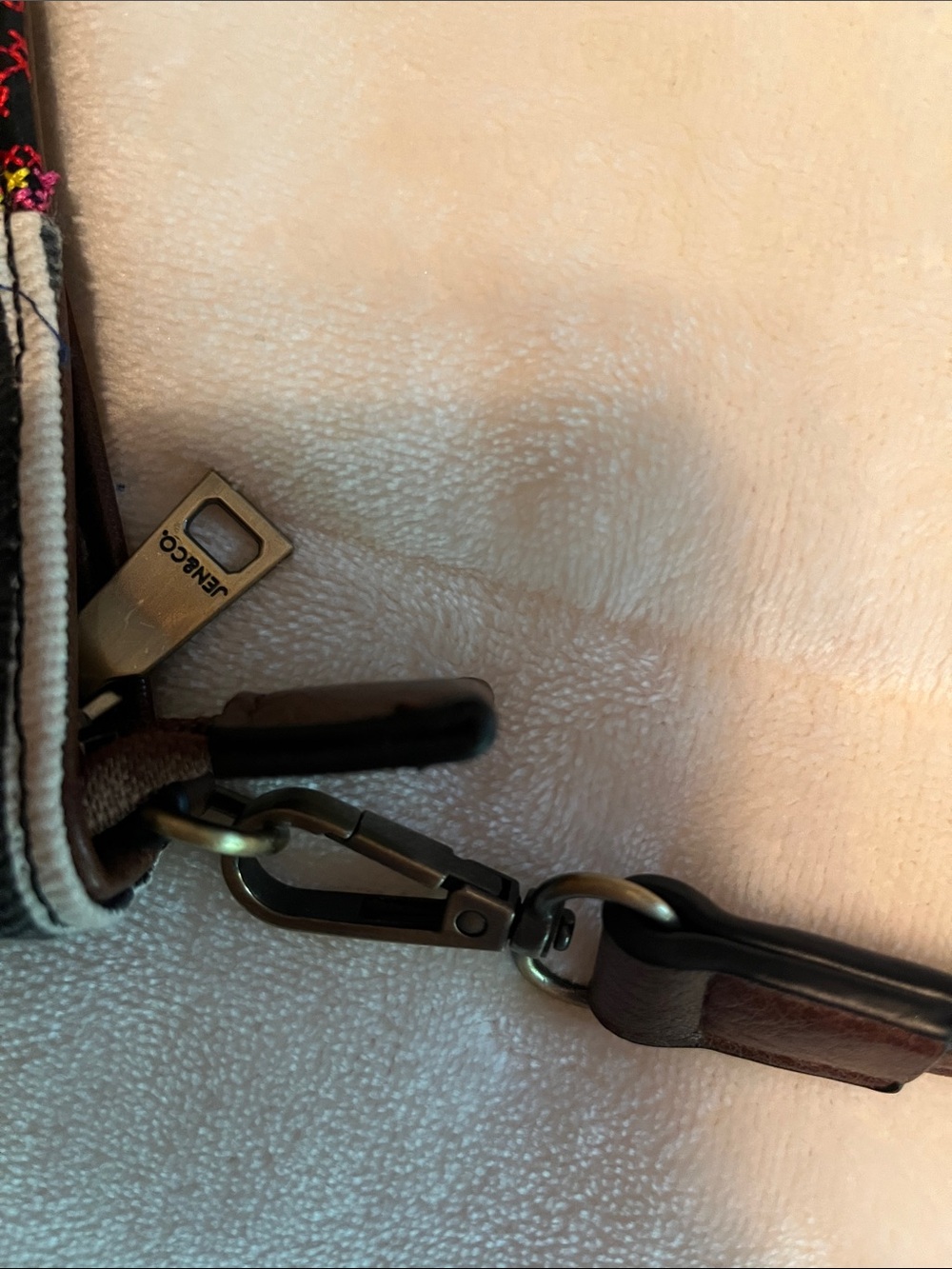 Striped Black & Multi-Color Embroidered Crossbody Bag - Picture 4 of 9